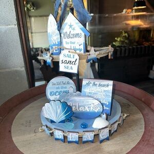 Beach Themed Decorative Tray Set